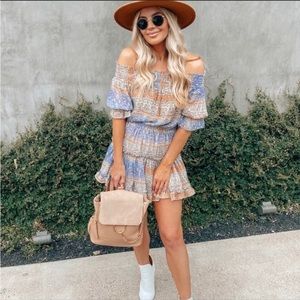 VICI Boho Off Shoulder Ruffle Dress